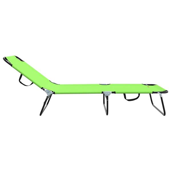 Grote foto vidaxl opvouwbare zonnebed 1 persoon groen 56 x 189 x 87cm stof tuin en terras tuinmeubelen