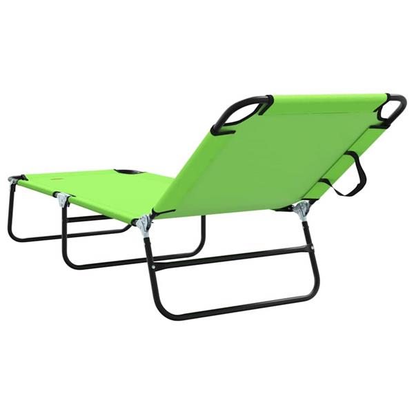 Grote foto vidaxl opvouwbare zonnebed 1 persoon groen 56 x 189 x 87cm stof tuin en terras tuinmeubelen