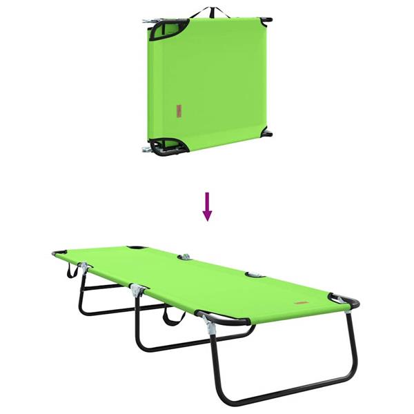 Grote foto vidaxl opvouwbare zonnebed 1 persoon groen 56 x 189 x 87cm stof tuin en terras tuinmeubelen