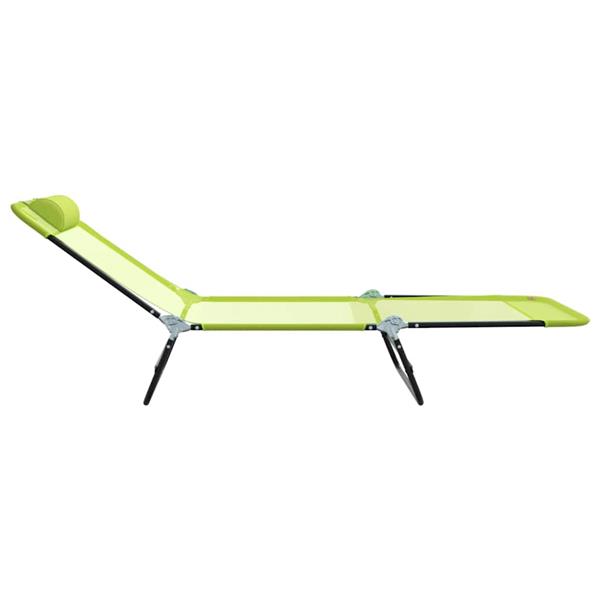 Grote foto vidaxl opvouwbare zonnebed 1 persoon groen 182 x 55 x 85.5cm metaal tuin en terras tuinmeubelen