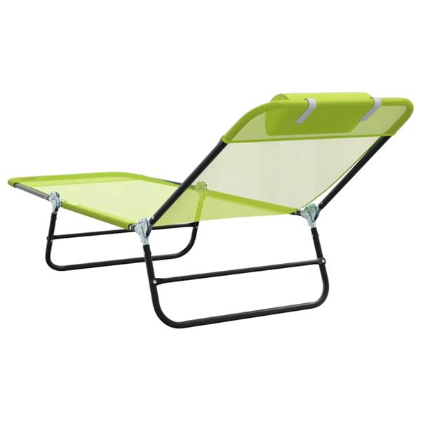 Grote foto vidaxl opvouwbare zonnebed 1 persoon groen 182 x 55 x 85.5cm metaal tuin en terras tuinmeubelen