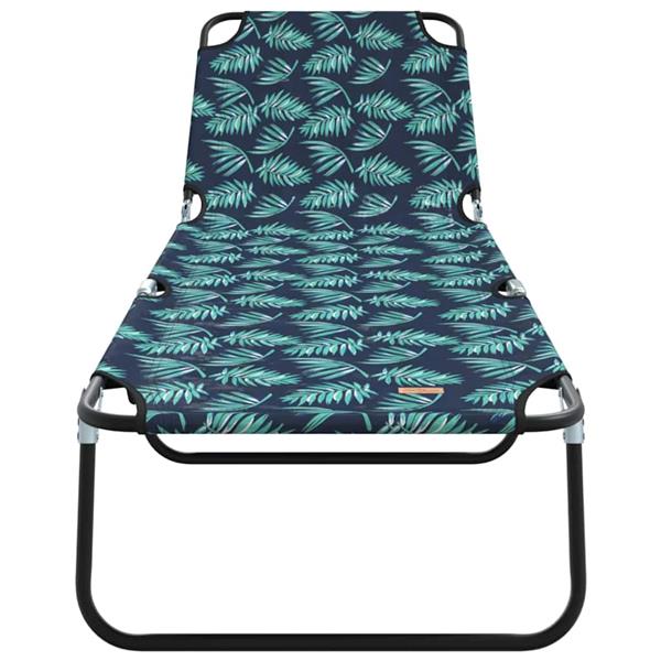 Grote foto vidaxl opvouwbare zonnebed met kussen groen 56 x 189 x 87cm stof tuin en terras tuinmeubelen