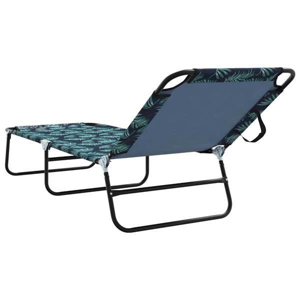 Grote foto vidaxl opvouwbare zonnebed met kussen groen 56 x 189 x 87cm stof tuin en terras tuinmeubelen