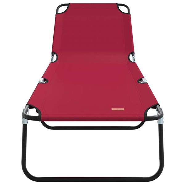 Grote foto vidaxl opvouwbare zonnebed 1 persoon rood 56 x 189 x 87cm stof tuin en terras tuinmeubelen