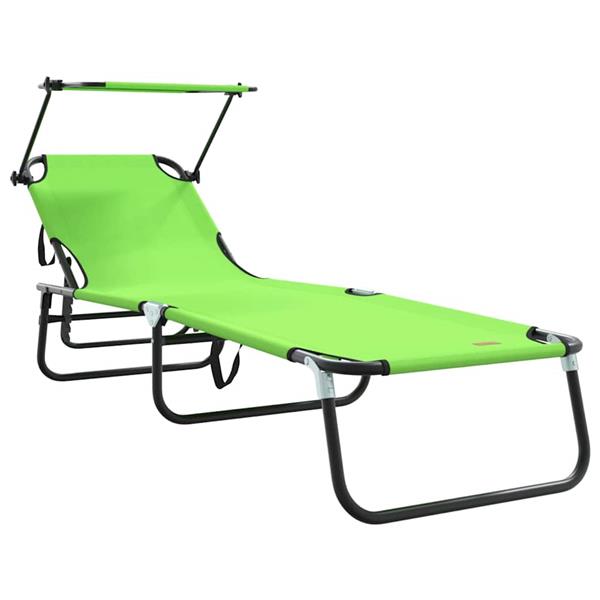 Grote foto vidaxl opvouwbare zonnebed 2 persoon 2 pcs groen 56 x 190 x 81cm stof tuin en terras tuinmeubelen
