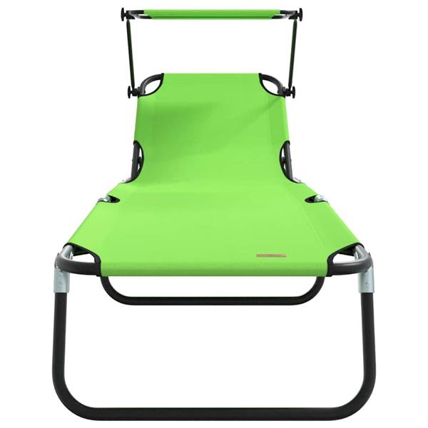 Grote foto vidaxl opvouwbare zonnebed 2 persoon 2 pcs groen 56 x 190 x 81cm stof tuin en terras tuinmeubelen