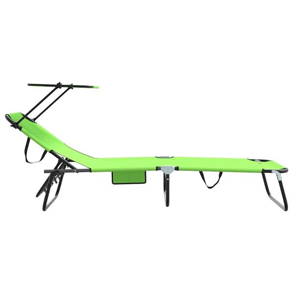 Grote foto vidaxl opvouwbare zonnebed 2 persoon 2 pcs groen 56 x 190 x 81cm stof tuin en terras tuinmeubelen