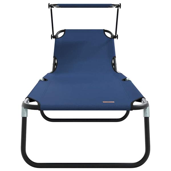 Grote foto vidaxl opvouwbare zonnebed 2 persoon 2 pcs blauw 56 x 190 x 81cm stof tuin en terras tuinmeubelen