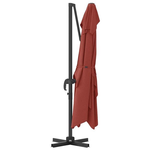 Grote foto vidaxl cantilever roma parasol rood en zwart 352 x 251 x 260 cm tuin en terras overige tuin en terras