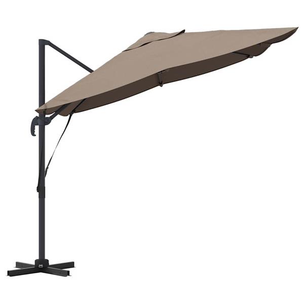 Grote foto vidaxl cantilever roma parasol taupe en zwart 352 x 251 x 260 cm tuin en terras overige tuin en terras