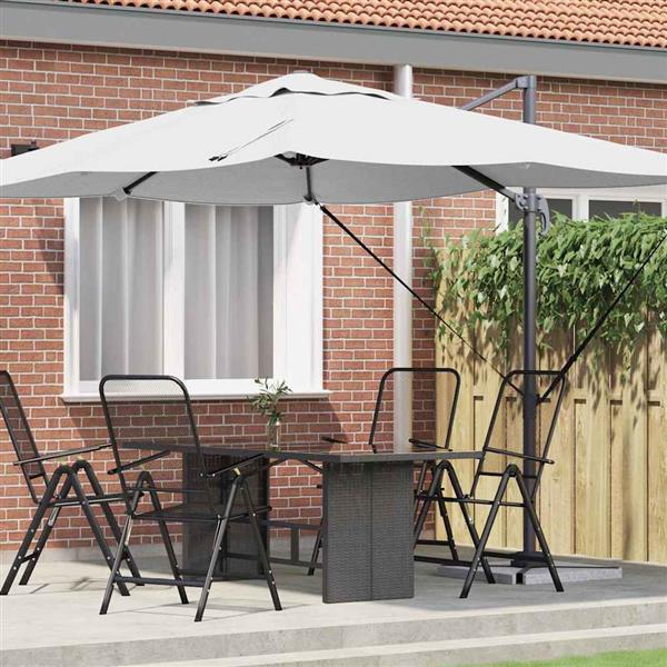 Grote foto vidaxl cantilever roma parasol beige en zwart 352 x 251 x 260 cm tuin en terras overige tuin en terras
