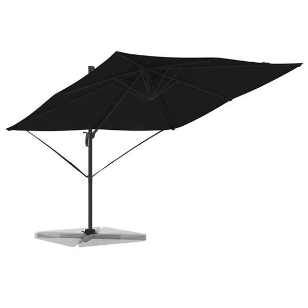 Grote foto vidaxl roma parasol zwart 286 x 285 x 265 cm polyester en aluminium tuin en terras overige tuin en terras