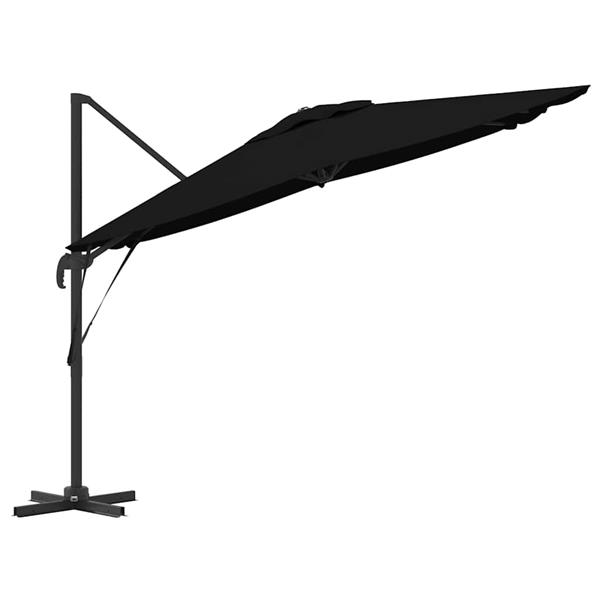Grote foto vidaxl roma parasol zwart 286 x 285 x 265 cm polyester en aluminium tuin en terras overige tuin en terras
