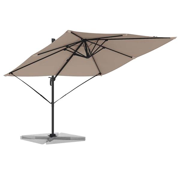 Grote foto vidaxl roma parasol taupe 286 x 285 x 265 cm polyester en aluminium tuin en terras overige tuin en terras