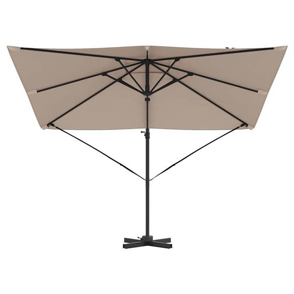 Grote foto vidaxl roma parasol taupe 286 x 285 x 265 cm polyester en aluminium tuin en terras overige tuin en terras