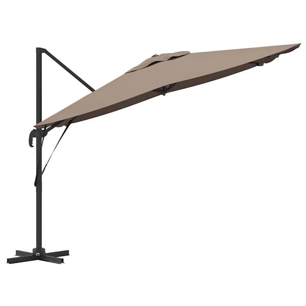 Grote foto vidaxl roma parasol taupe 286 x 285 x 265 cm polyester en aluminium tuin en terras overige tuin en terras