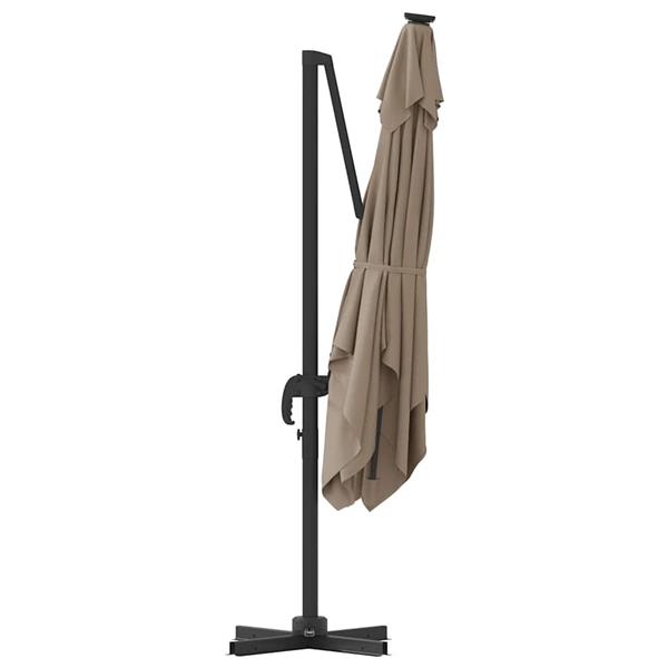 Grote foto vidaxl roma parasol taupe 286 x 285 x 265 cm polyester en aluminium tuin en terras overige tuin en terras