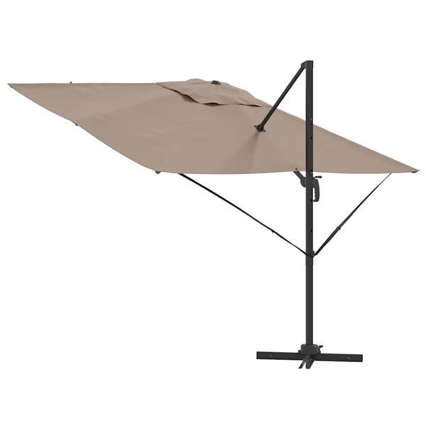 Grote foto vidaxl roma parasol taupe 286 x 285 x 265 cm polyester en aluminium tuin en terras overige tuin en terras