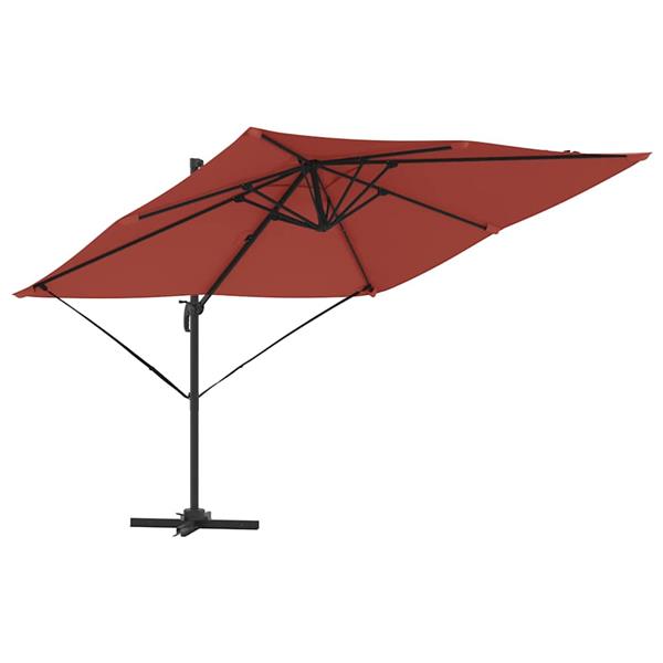 Grote foto vidaxl roma parasol rood 286 x 285 x 265 cm polyester en aluminium tuin en terras overige tuin en terras