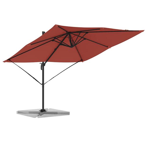 Grote foto vidaxl roma parasol rood 286 x 285 x 265 cm polyester en aluminium tuin en terras overige tuin en terras