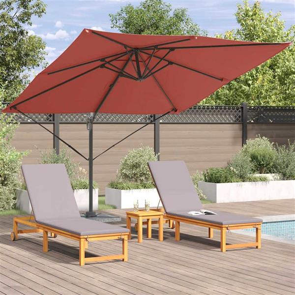 Grote foto vidaxl roma parasol rood 286 x 285 x 265 cm polyester en aluminium tuin en terras overige tuin en terras