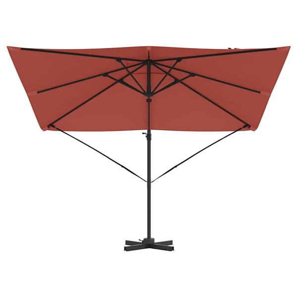 Grote foto vidaxl roma parasol rood 286 x 285 x 265 cm polyester en aluminium tuin en terras overige tuin en terras