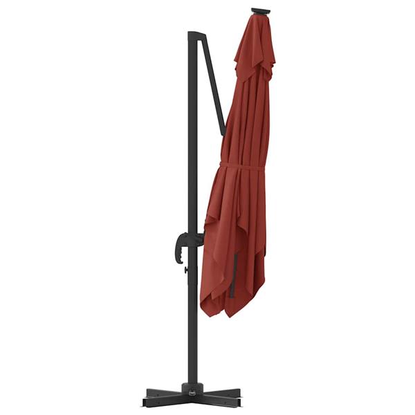 Grote foto vidaxl roma parasol rood 286 x 285 x 265 cm polyester en aluminium tuin en terras overige tuin en terras