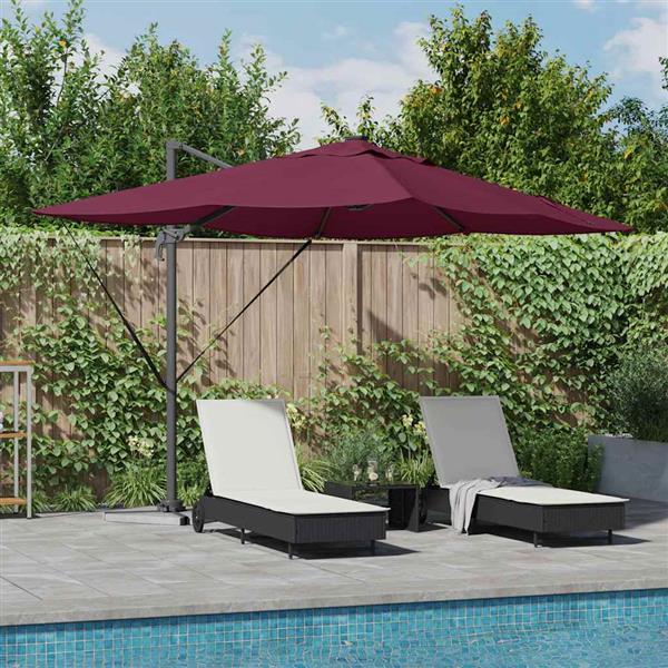 Grote foto vidaxl cantilever roma parasol rood en zwart 352 x 251 x 265 cm tuin en terras overige tuin en terras