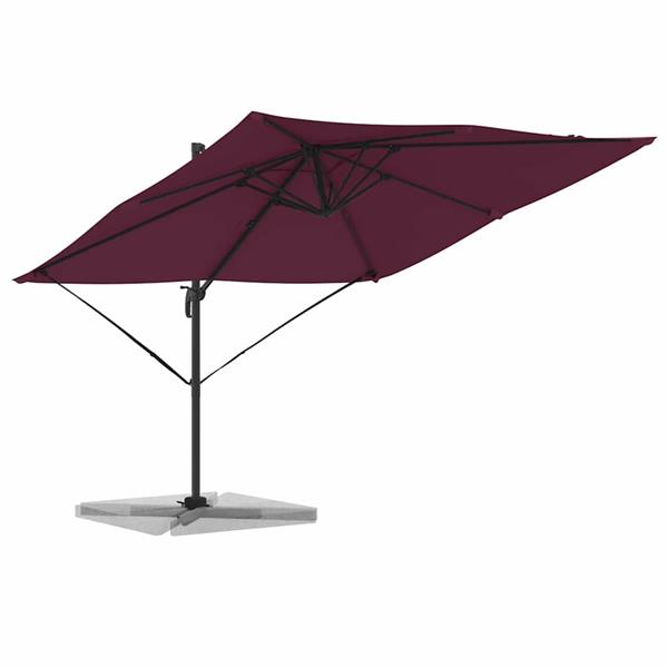 Grote foto vidaxl roma parasol rood 286 x 285 x 265 cm polyester en aluminium tuin en terras overige tuin en terras