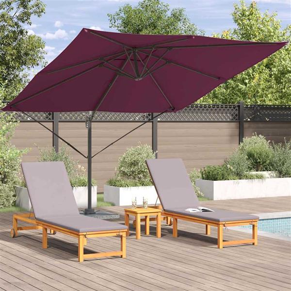 Grote foto vidaxl roma parasol rood 286 x 285 x 265 cm polyester en aluminium tuin en terras overige tuin en terras