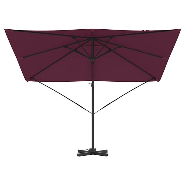 Grote foto vidaxl roma parasol rood 286 x 285 x 265 cm polyester en aluminium tuin en terras overige tuin en terras