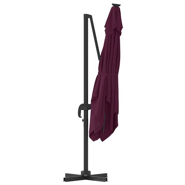 Grote foto vidaxl roma parasol rood 286 x 285 x 265 cm polyester en aluminium tuin en terras overige tuin en terras