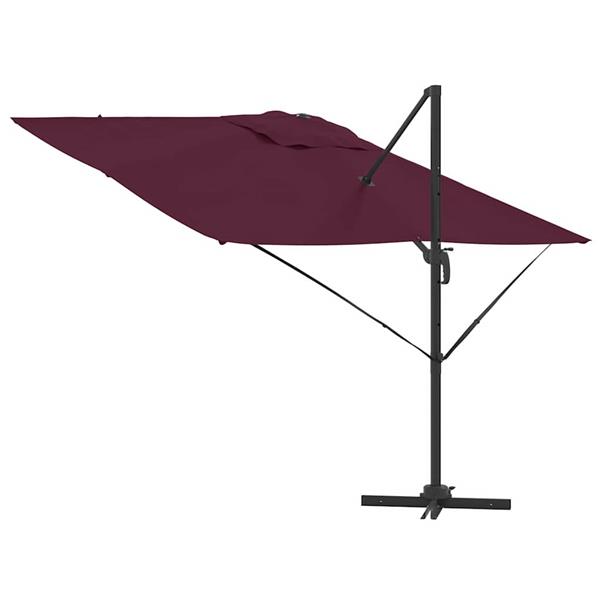 Grote foto vidaxl roma parasol rood 286 x 285 x 265 cm polyester en aluminium tuin en terras overige tuin en terras