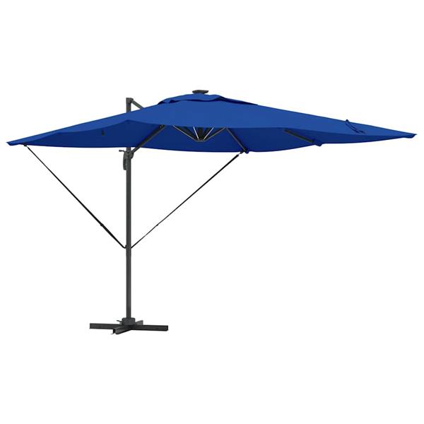 Grote foto vidaxl parasol azuurblauw 286 x 285 x 270 cm aluminium tuin en terras overige tuin en terras