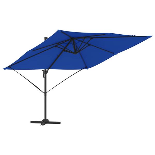 Grote foto vidaxl roma parasol blauw 286 x 285 x 265 cm polyester en aluminium tuin en terras overige tuin en terras