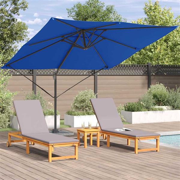 Grote foto vidaxl roma parasol blauw 286 x 285 x 265 cm polyester en aluminium tuin en terras overige tuin en terras