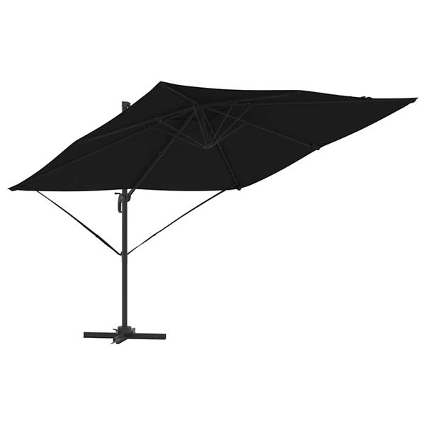 Grote foto vidaxl roma parasol zwart 286 x 285 x 265 cm polyester en aluminium tuin en terras overige tuin en terras