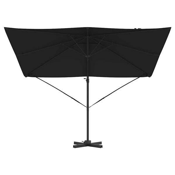 Grote foto vidaxl roma parasol zwart 286 x 285 x 265 cm polyester en aluminium tuin en terras overige tuin en terras