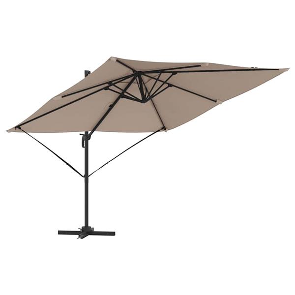 Grote foto vidaxl roma parasol taupe 286 x 285 x 265 cm polyester en aluminium tuin en terras overige tuin en terras