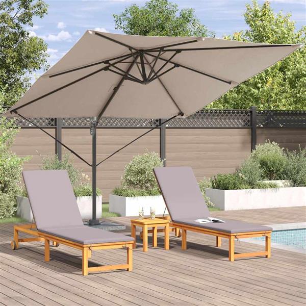Grote foto vidaxl roma parasol taupe 286 x 285 x 265 cm polyester en aluminium tuin en terras overige tuin en terras