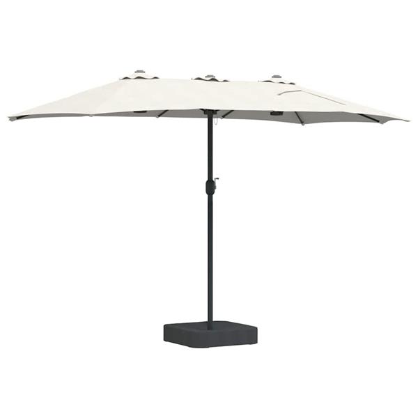 Grote foto vidaxl tuinparasol zand 385 x 209 x 244 cm stof tuin en terras overige tuin en terras