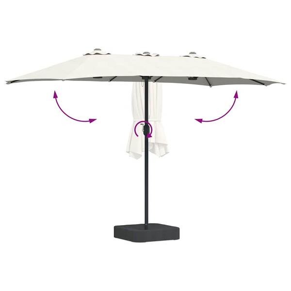 Grote foto vidaxl tuinparasol zand 385 x 209 x 244 cm stof tuin en terras overige tuin en terras