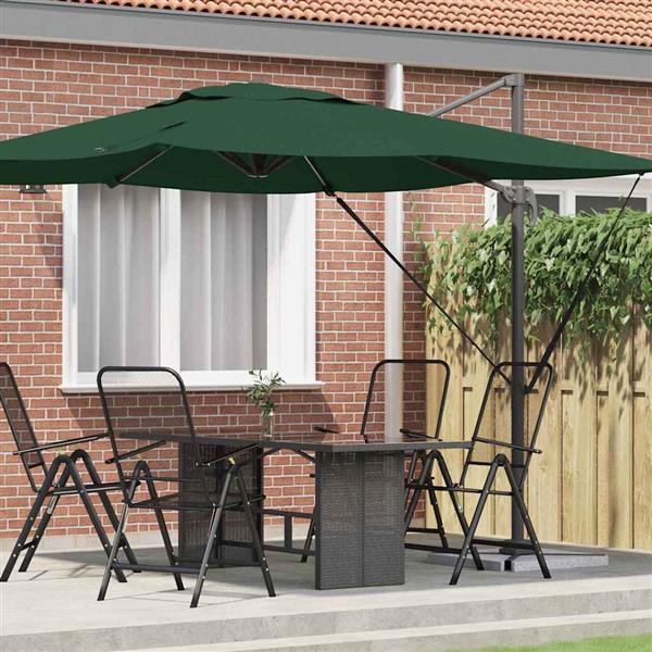 Grote foto vidaxl roma parasol groen 286 x 285 x 265 cm polyester en aluminium tuin en terras overige tuin en terras