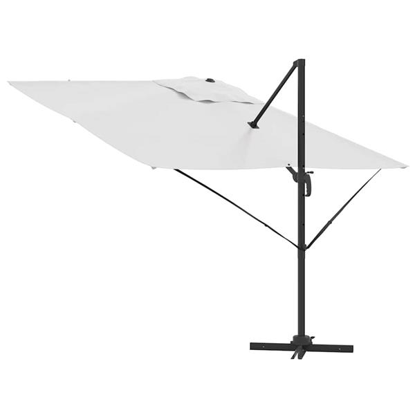 Grote foto vidaxl roma parasol beige 286 x 285 x 265 cm polyester en aluminium tuin en terras overige tuin en terras