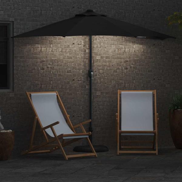 Grote foto vidaxl tuinparasol zwart 294 x 150 x 224 cm stof tuin en terras overige tuin en terras