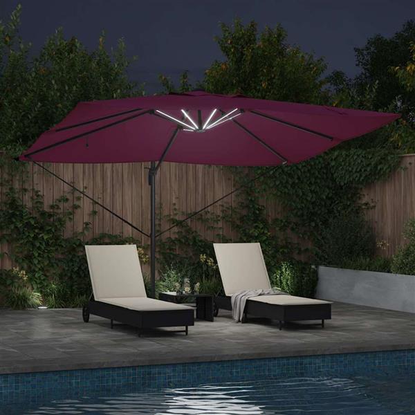 Grote foto vidaxl cantilever roma parasol rood en zwart 352 x 251 x 265 cm tuin en terras overige tuin en terras