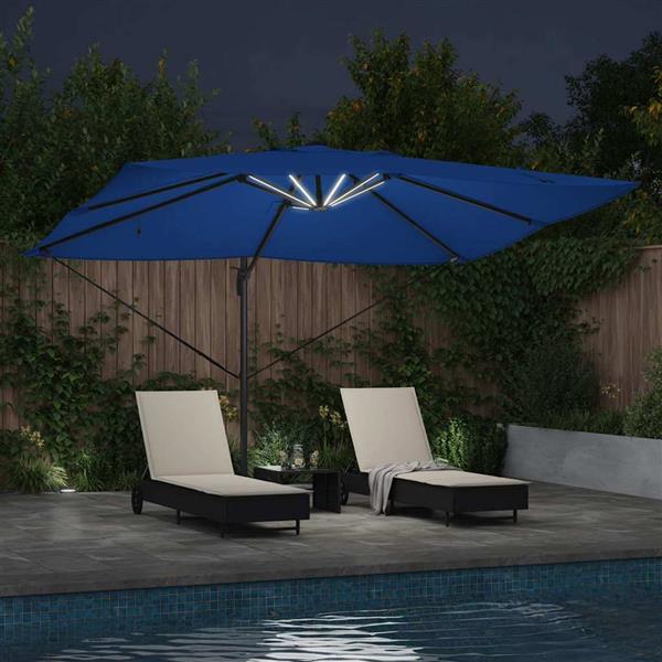 Grote foto vidaxl cantilever roma parasol blauw en zwart 352 x 251 x 265 cm tuin en terras overige tuin en terras