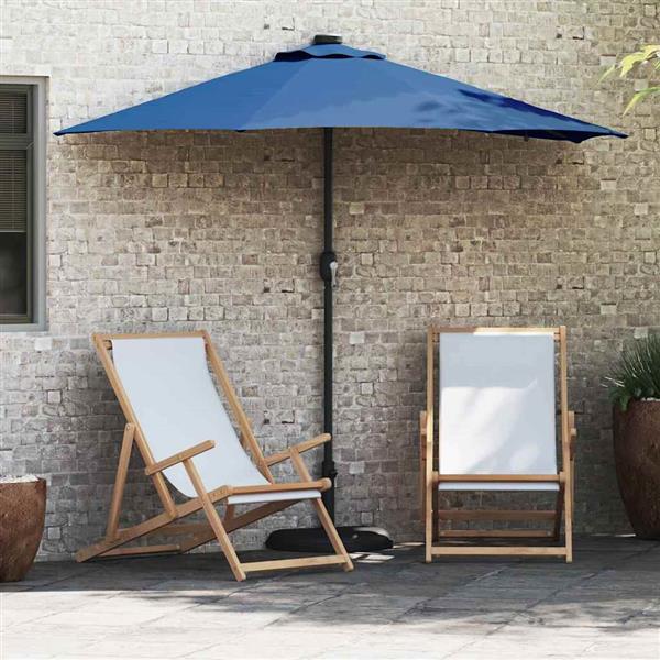 Grote foto vidaxl tuinparasol met led striplichten blauw 294 x 150 x 223 cm stof tuin en terras overige tuin en terras