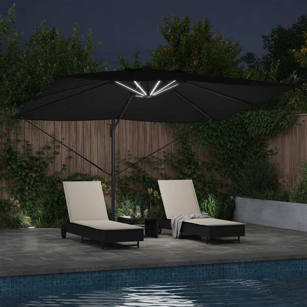 Grote foto vidaxl cantilever roma parasol zwart en zwart 352 x 251 x 265 cm tuin en terras overige tuin en terras