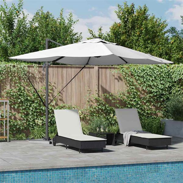 Grote foto vidaxl cantilever roma parasol beige en zwart 352 x 251 x 265 cm tuin en terras overige tuin en terras